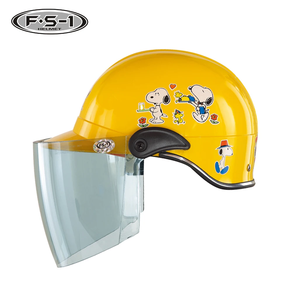 
Cute decals children motorcycle helmet yellow , pink color summer half face helmet motorbike for kids 