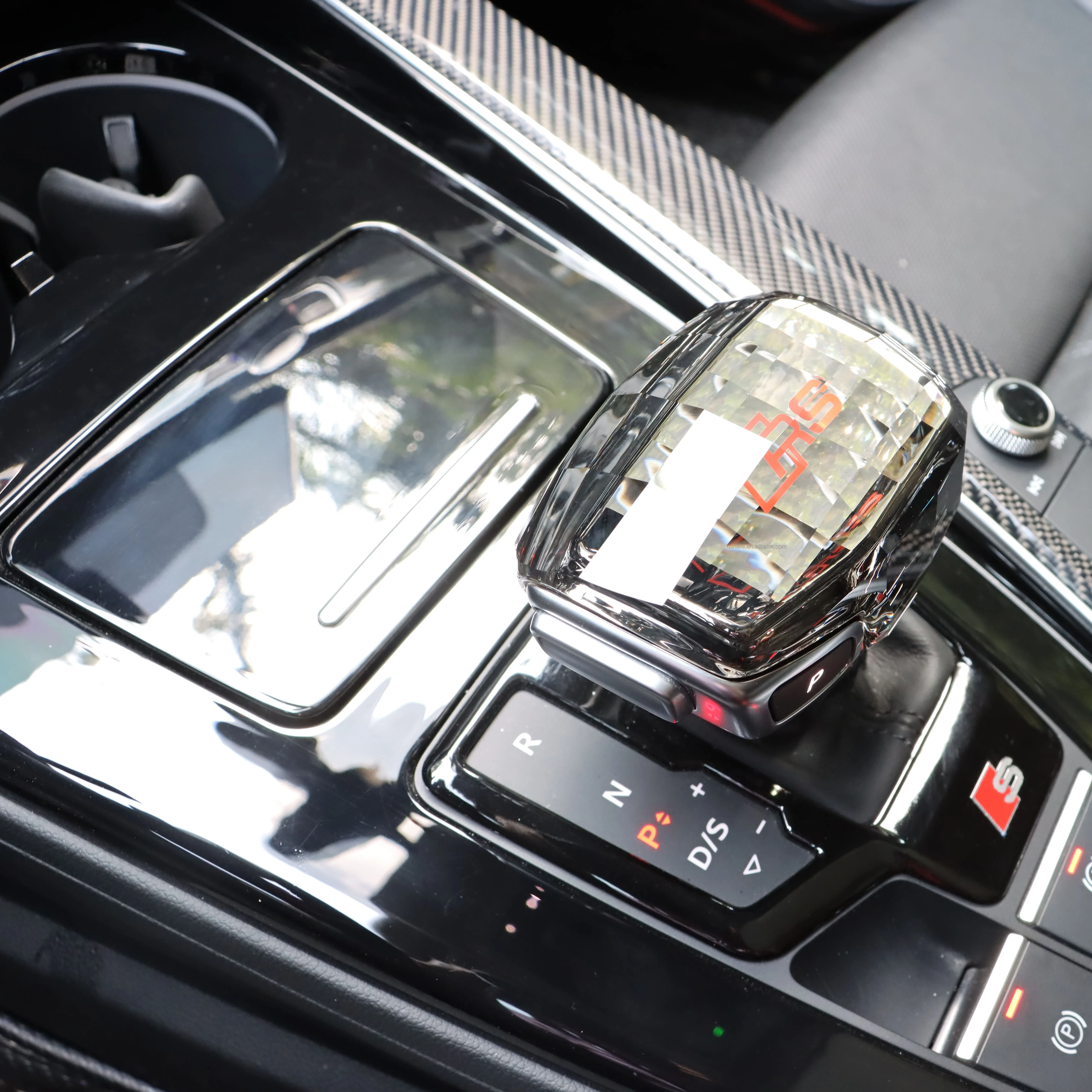 2022 Audi gear knob Real Car Organizers Crystal Car Gear Shift Knob gear knob crystal For Audi 2017~2022 A5/S5