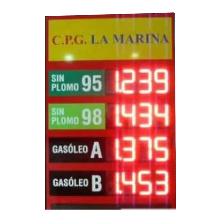 Outdoor Waterproof RF Remote Control RGB Large 7 Segment Led Display 20 inch 24inch 7 Segment Led Gas Station Display