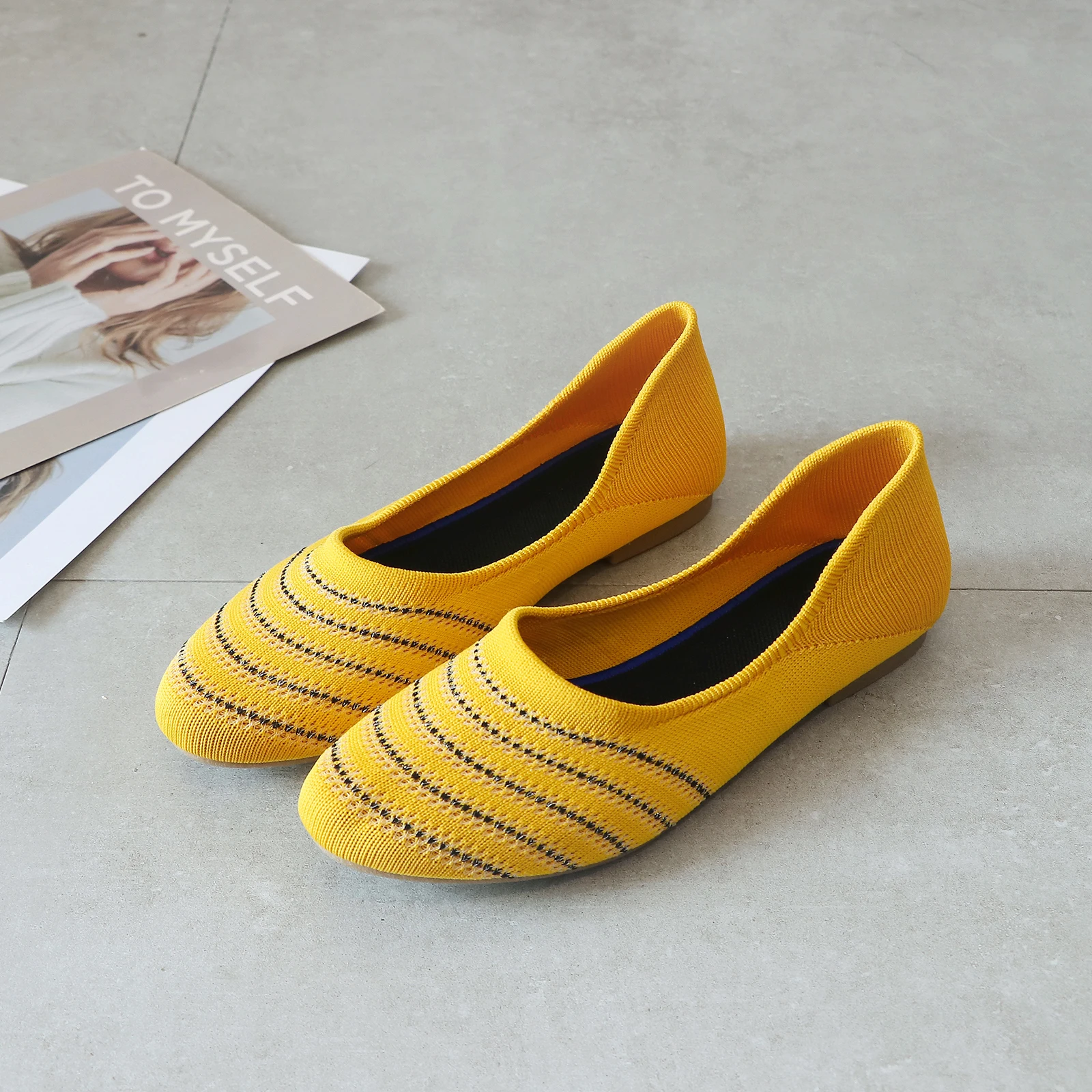 Wholesale Shoes Zapatos Mujeres Women Casual Ladies Flat Shoes Mesh Slip On Flats Shoes Ladies