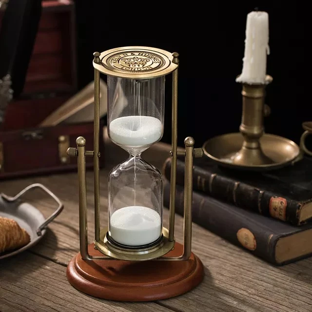 Custom hourglass timer creative retro wooden table decoration clock timer