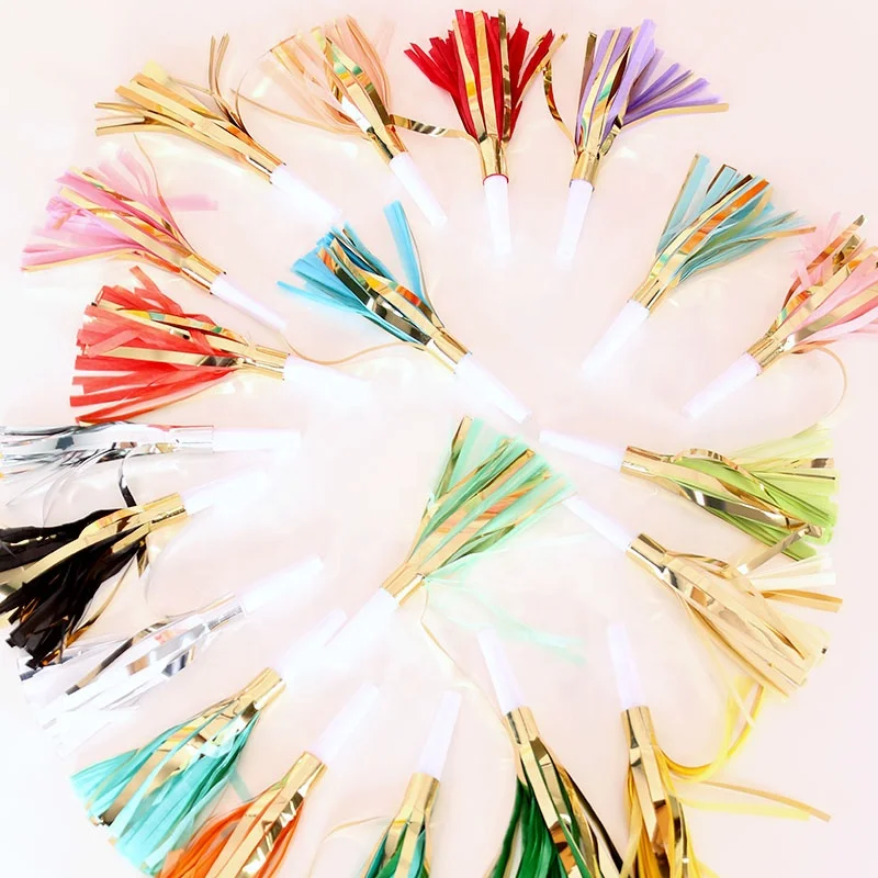 wholesale 2021 New product Paper voiced Tassel  Whistle for Birthday Wedding Beach Party Decoration supplies