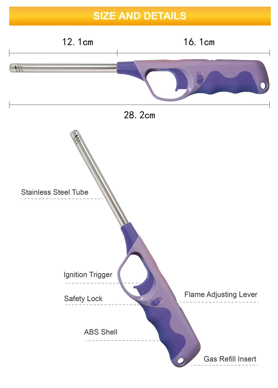 2023 New model Refillable  Gas Lighter For BBQ Kitchen Manufacturer Lighter