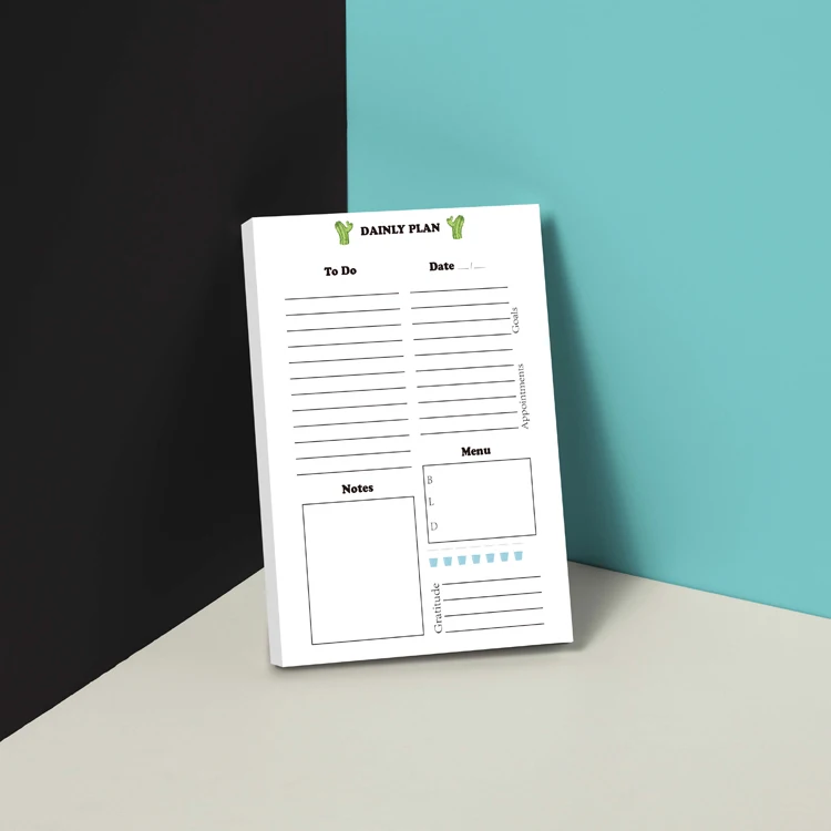 Wholesale Custom A5 Daily Notepad Planner Memo Pad Notes To Do List