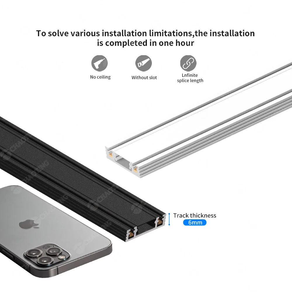 LED Linear Magnet Tracking Light 0-10V Dali Tuya CCT Dimmable Magnetic Led Track Light Metal DC24V 48V Spotlight Magnetic System