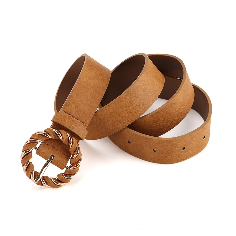 Jeans matching Fashion luxury designer casual women belt pu leather belts for dress