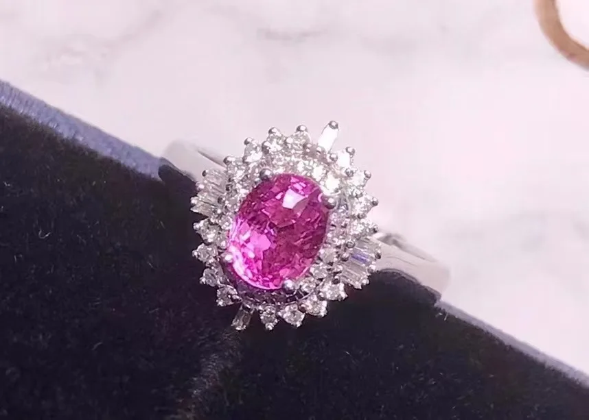 Sgarit роскошные свадебные кольца драгоценный камень с покрытием 18-ти каратным белым золотом 42 шт алмазное 1.77ct розовый сапфир 3 14 г ювелирные изделия из жемчуга для
