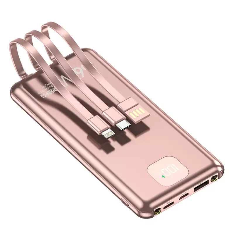 66w Pd Fast Charging Power Bank Battery 20000mah 10000mah Portable Charger Powerbanks With Charging Cable for huawei for apple