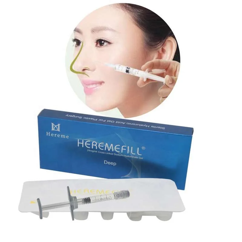 Deep lines 2ml dermal filler injectable ha gel deep wrinkle removing/nose shaping face filler injection for cosmetic surgery
