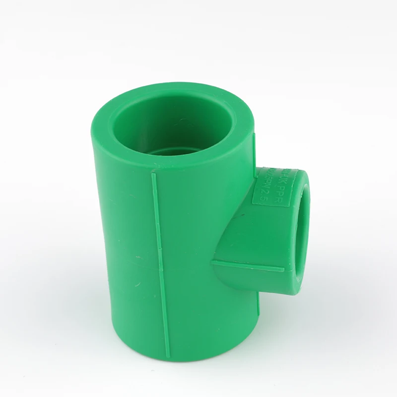 Sam-uk original batch production of green PPR tee reducing pipe fittings ppr vent pipe fittings tee