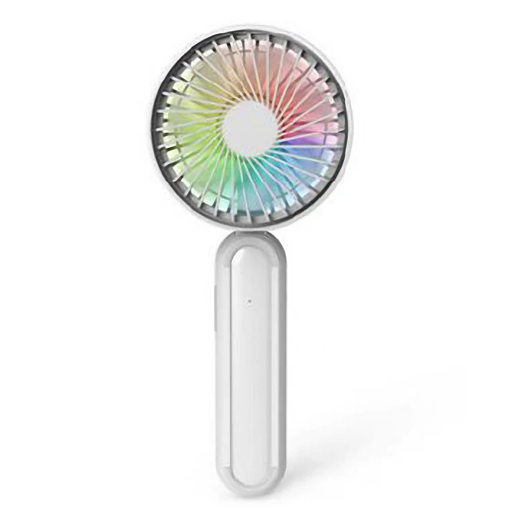 
2021 New Design Custom Logo USB Small Fan Buy Personal Portable Mini Handheld Fan With Led Color Light 