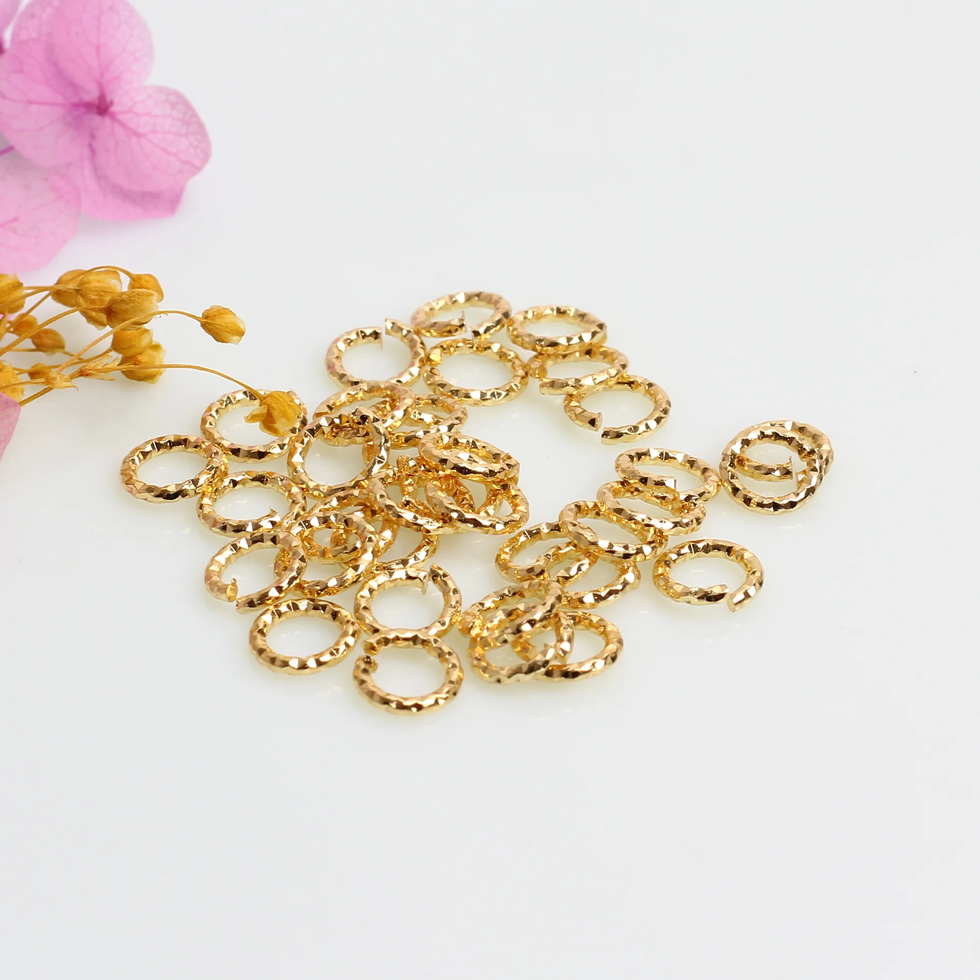 14k 18kt Gold Filled Plating Rose Gold Twist Jump Ring Split Ring  5 6 8 10mm 12mm for diy jewelry