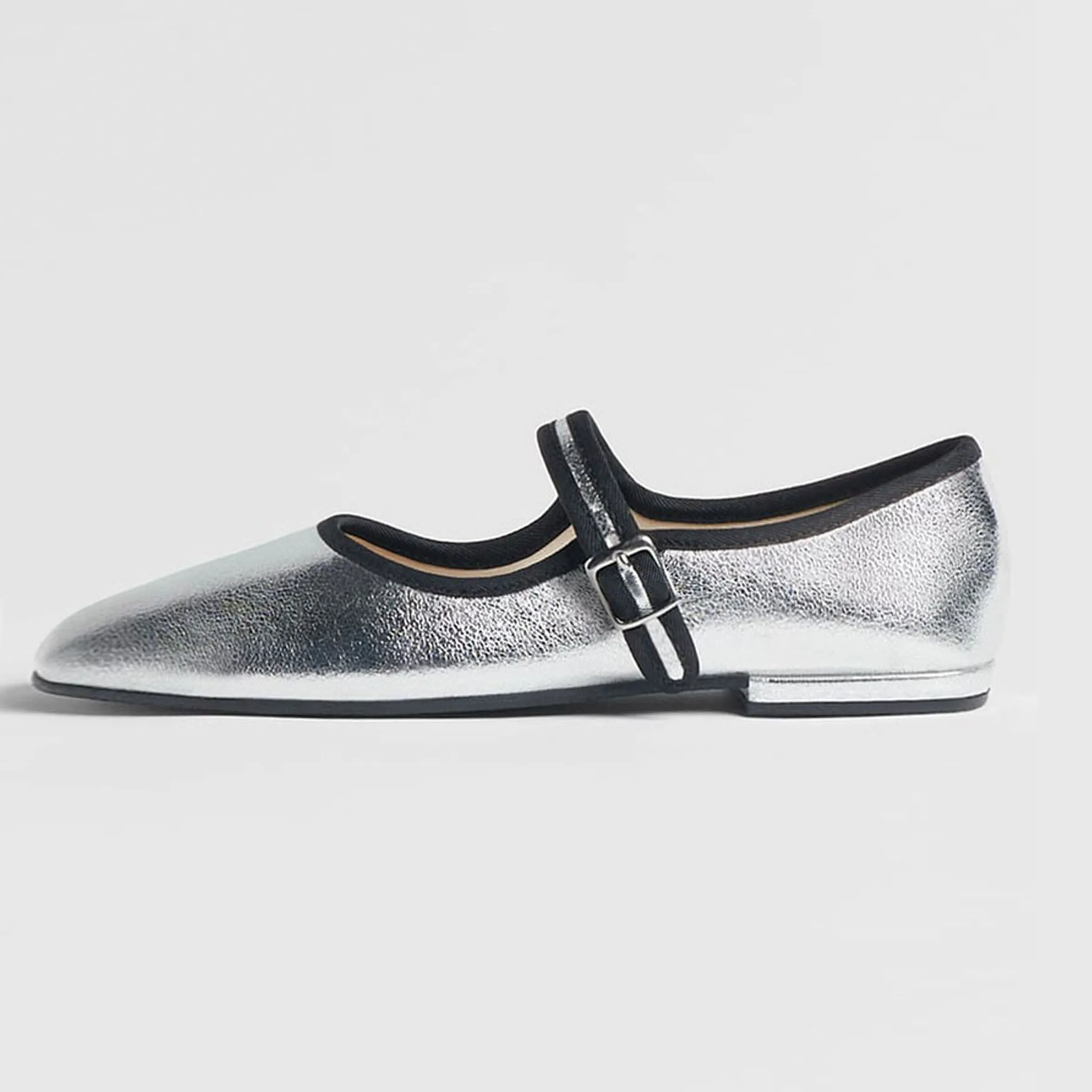 Women Fashion Walking Shoes Ballet Flats Comfortable Ladies Casual Dress Loafers Silver Slip on Flat Mary Jane Pumps