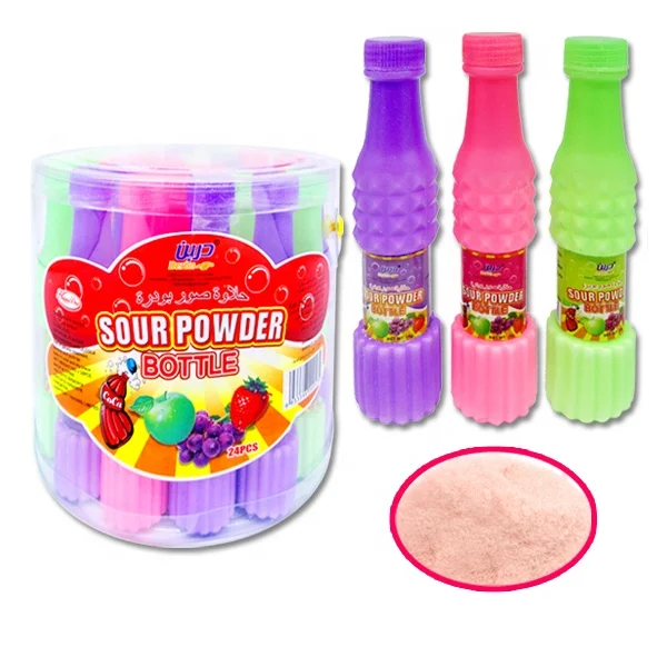 Chinese sugar factory wholesale hot selling halal Coke bottles with sour powder sugar in the jar packaging