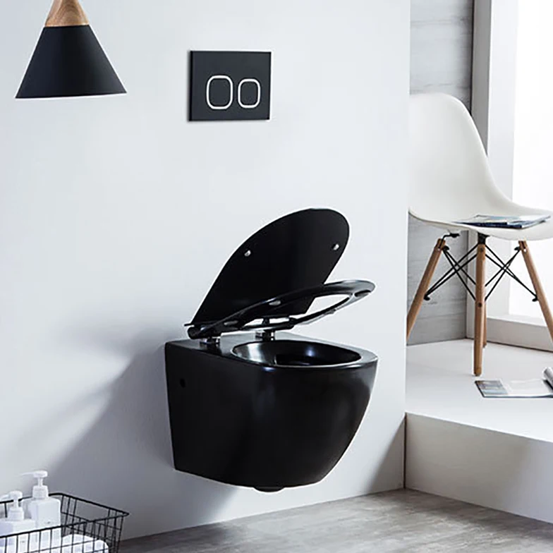 new design wall hung toilet rimless matte black floating toilet bathroom luxury toilet set modern