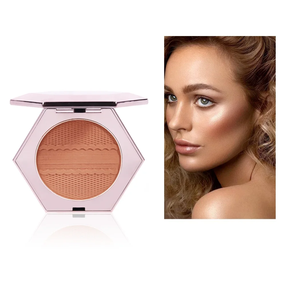 15 Shades Hexagonal Shape Bronzer Makeup Flawless Finish Soft Micro Contour Powder Compact