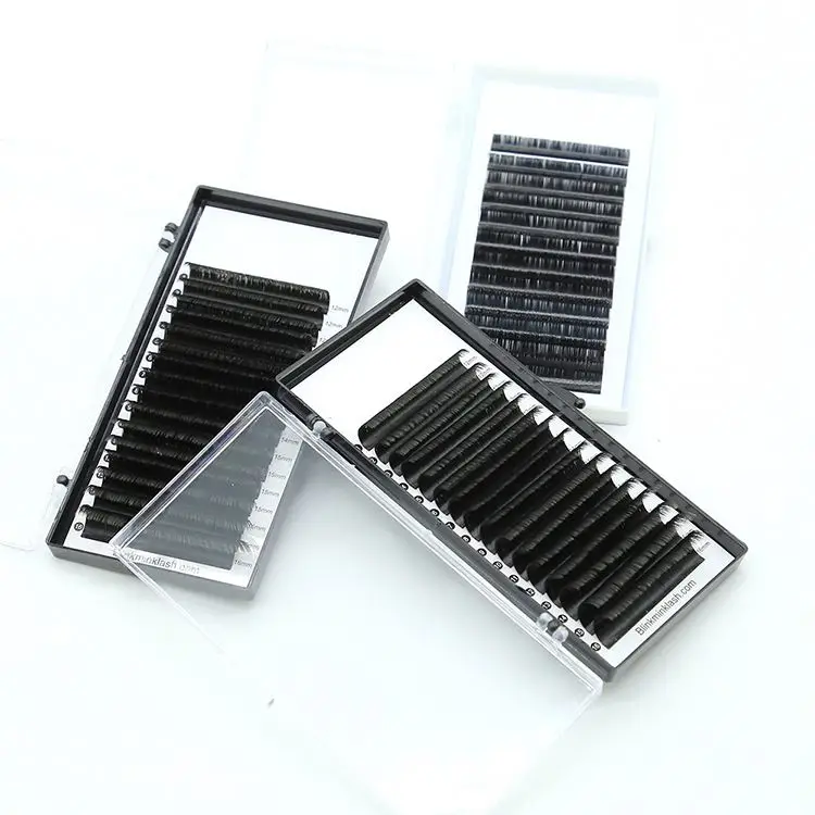 100% Handmade mink B C CC D DD L Curl 0.07mm Silk Mink Eyelash Extensions  premium natural individual Eyelash Extensions