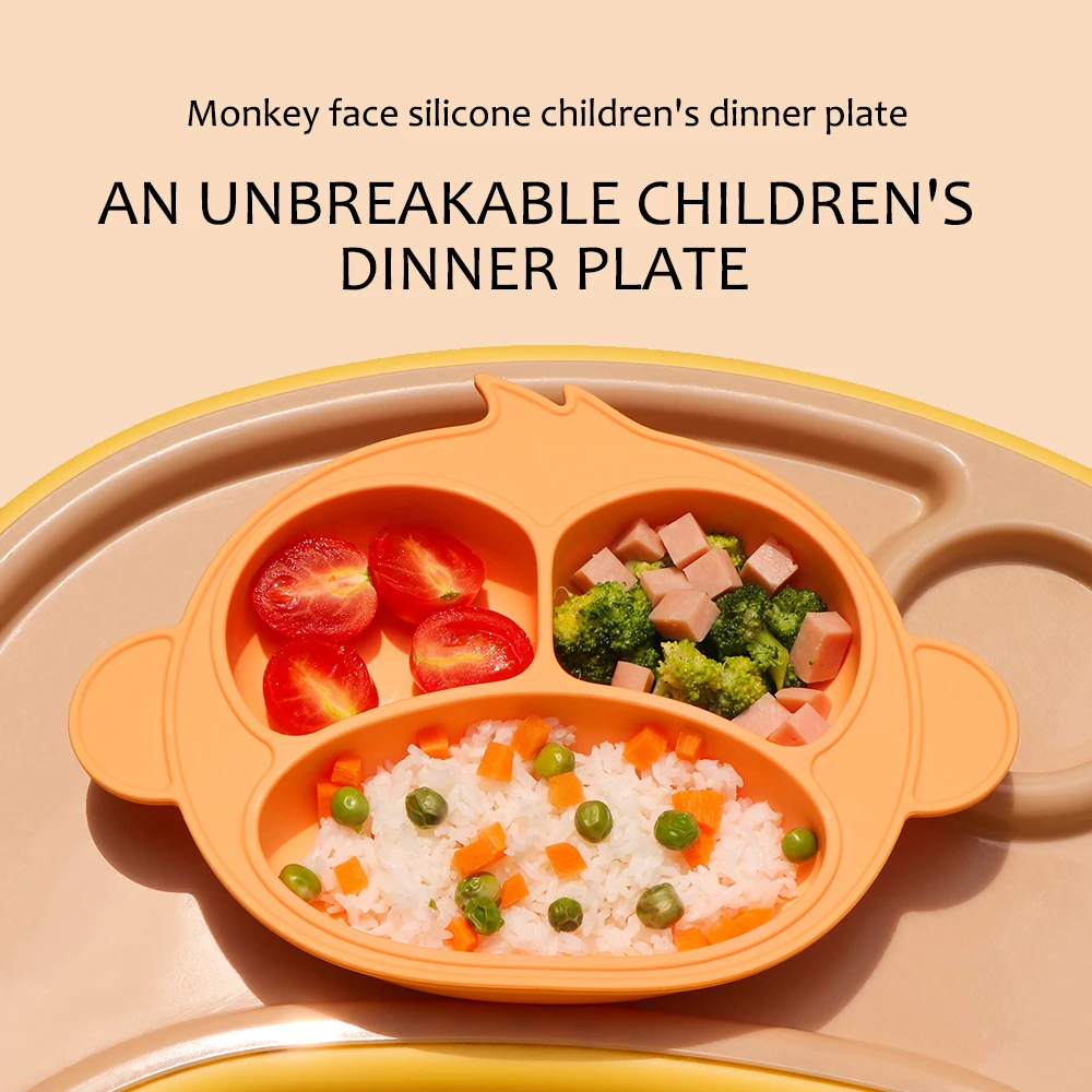 Baby Essential Baby Eat Unspill Animal Silicone Bowl Dinner Plate Feeding Set