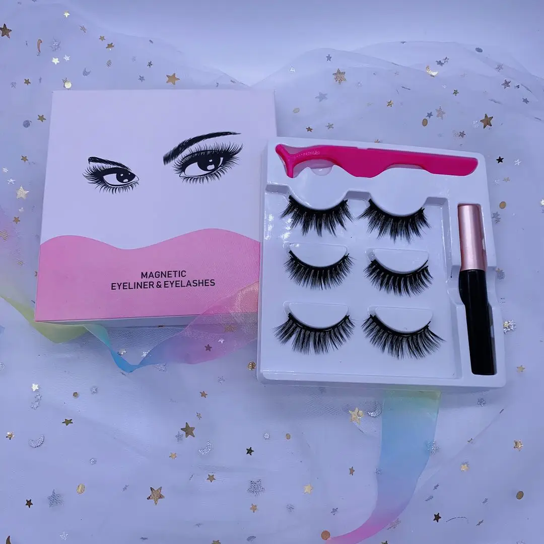 2020-2021 hot sale wholesale faux mink eyelash magnetic eyelashes eyeliner lashes