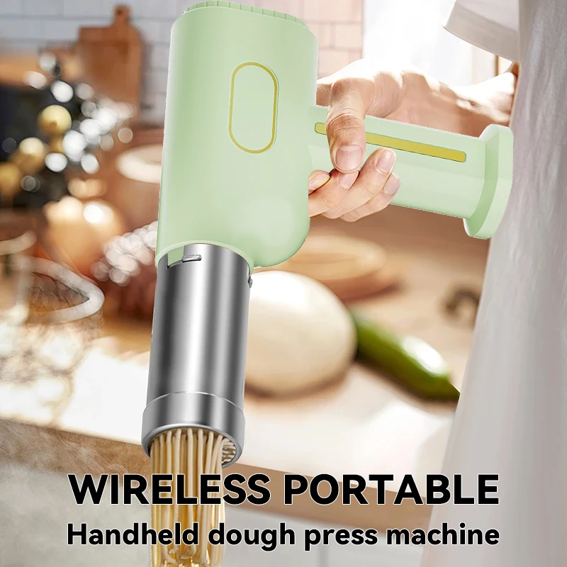 Portable Pasta Maker Compact Electric Rechargeable Noodle Machine for Fresh Spaghetti Ramen Pasta for Home and Outdoor Camping