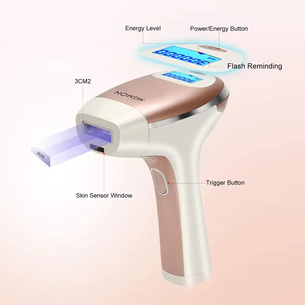 Mismon 510k Laser  Portable 3 kinds of lamp head Laser Machine Home Equipment Device Permanent Hair Removal Ipl Machine