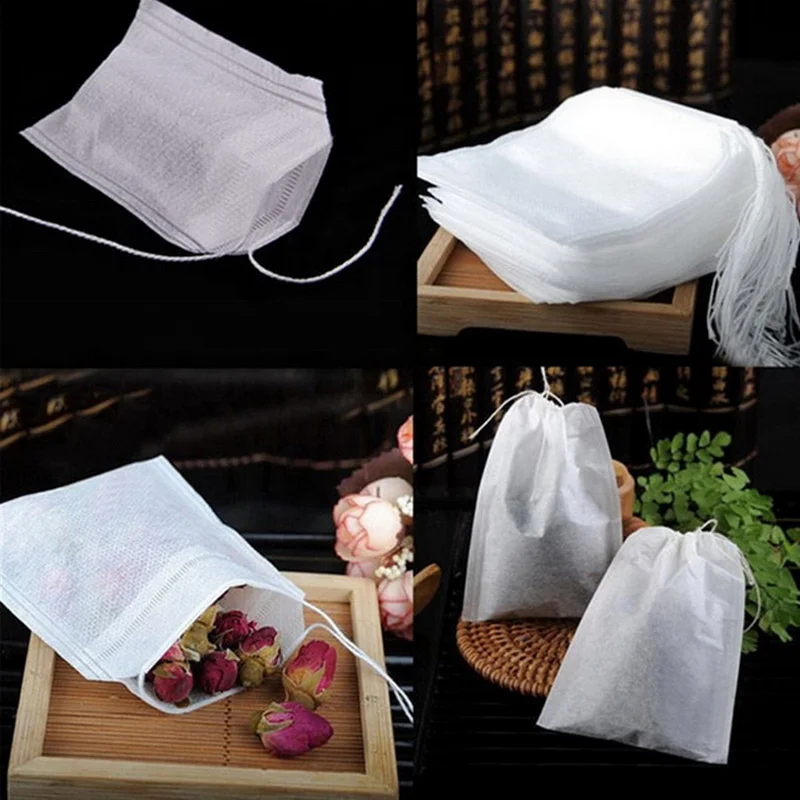 
Eco friendly drawstring Empty Teabags nonwoven fabric tea bag 