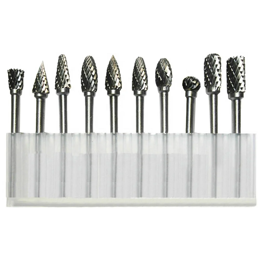 3 * 6 set hard alloy tungsten steel grinding head rotary file tungsten steel milling head wood carving rotary file