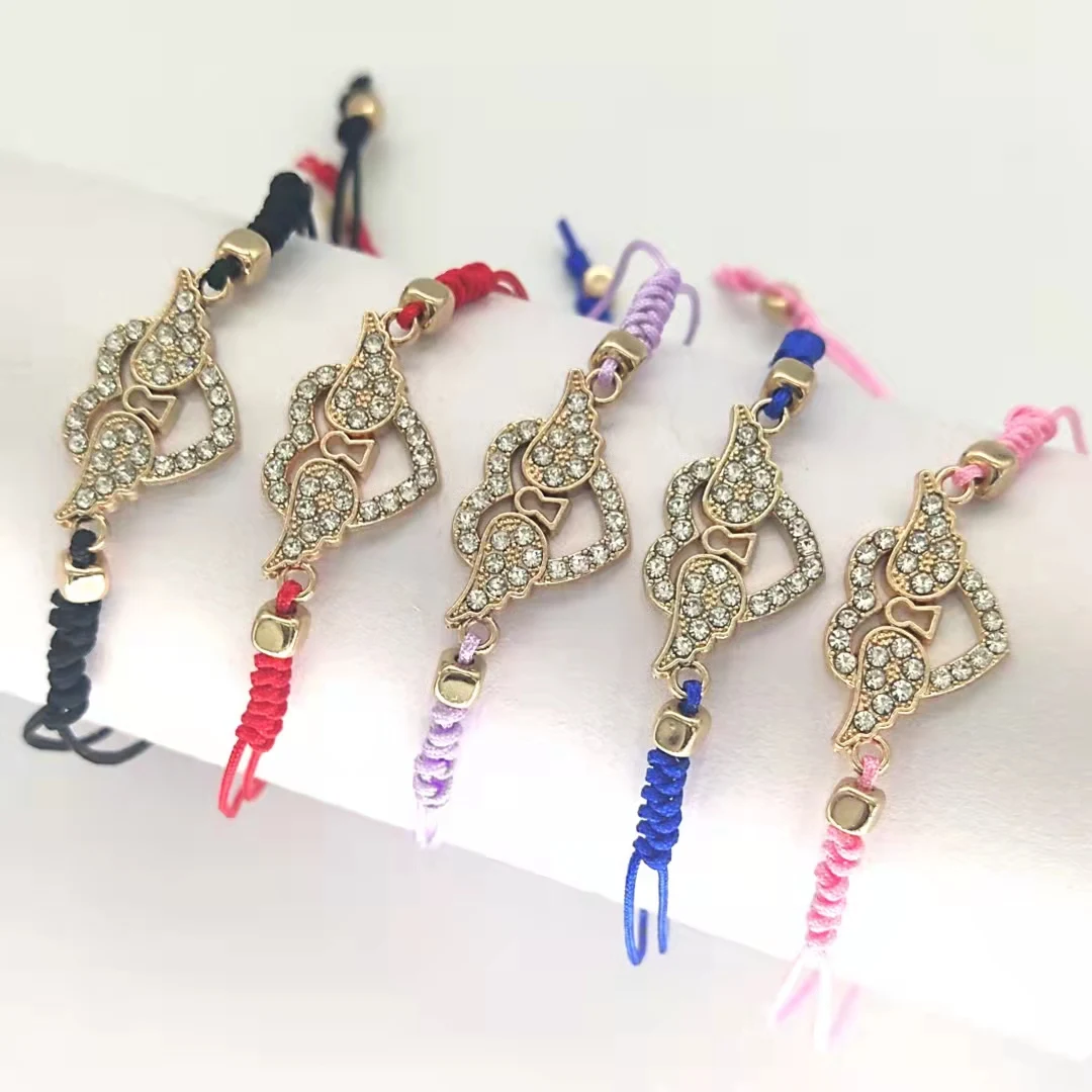 KDB8347 wholesale lucky charm angel wing bracelet rope bracelet