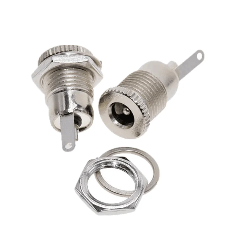 DC099 5.5 mm x 2.1mm DC Power Jack Socket Female Panel Mount Connector Metal DC-099 Open Hole 11MM