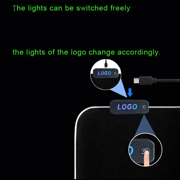 New 2023 RGB mousepad with custom logo and logo can also shine gaming mousepad logo