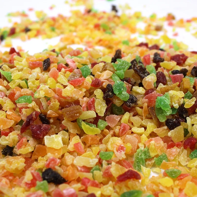 
Chinese fruit granule baking ingredients, a variety of dried fruit mixed granules, papaya, mango, strawberry, kiwi, cranberry, d 