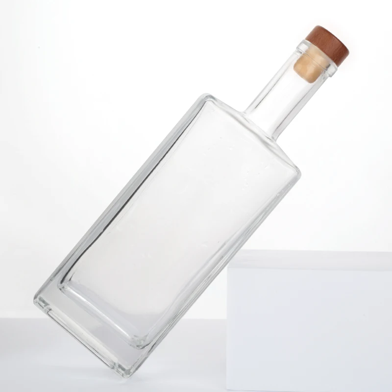 DAS Square empty liquor glass bottle 500ml super flint glass spirit bottle packaging for vodka