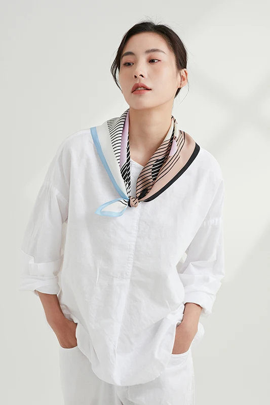 Custom Printed Fashional Checked 100%Silk 90 X 90 Scarf Shawls And Scarves Silk Scarf