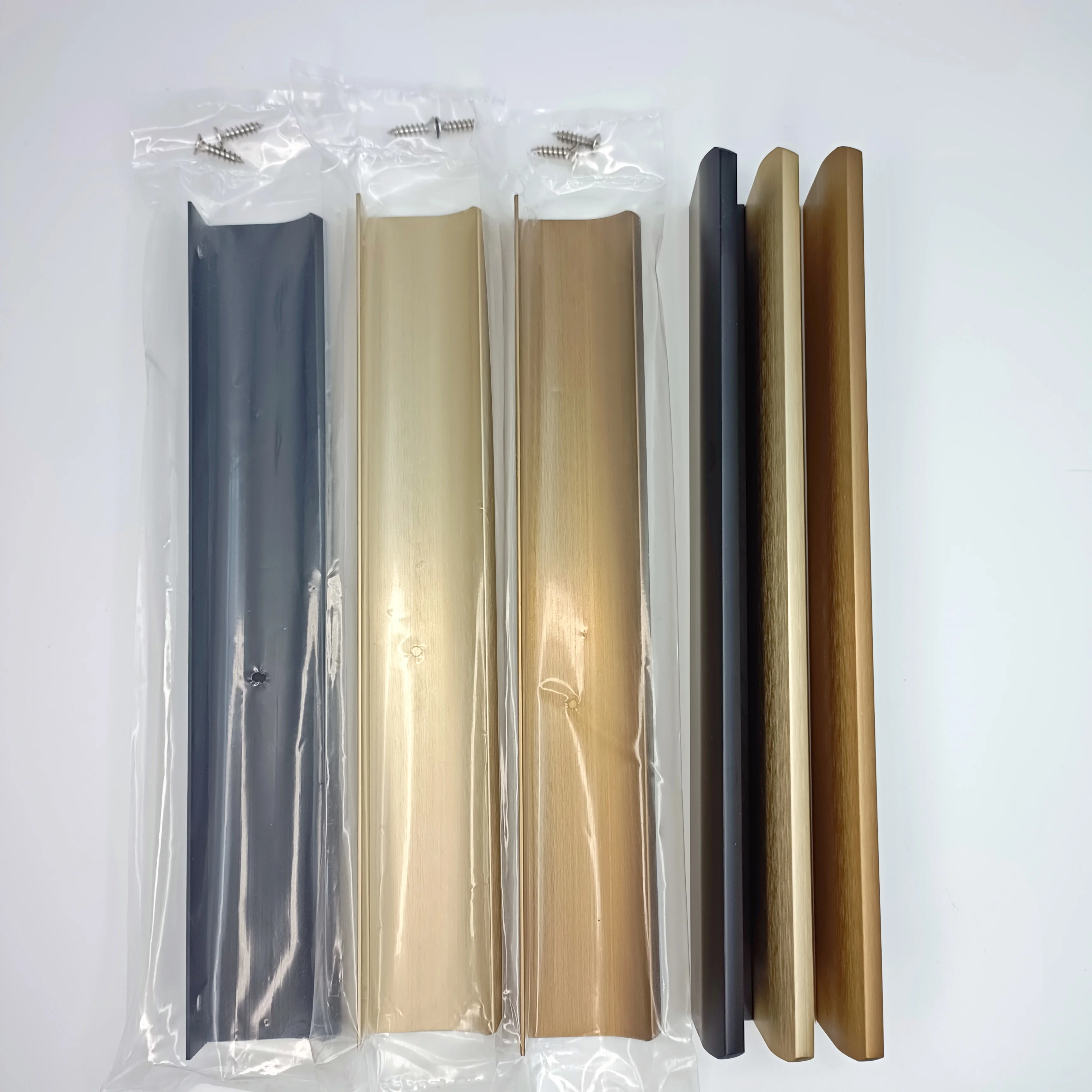 Furniture Drawer cabinet Handles Kitchen Wardrobe Furniture Edge pull Handles Aluminum Kitchen Concealed Black Furniture Handle