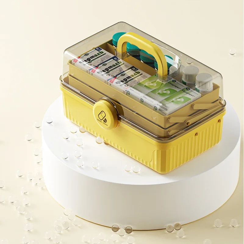 2023 New Items Outdoor Multifunction Three Layers Pill Container Plastic Medicine Travel Pill Box With Handle