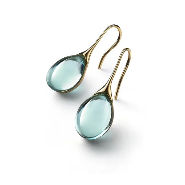 New alloy water drop shaped geometric ear hook earrings without ear holes sold by female manufacturers