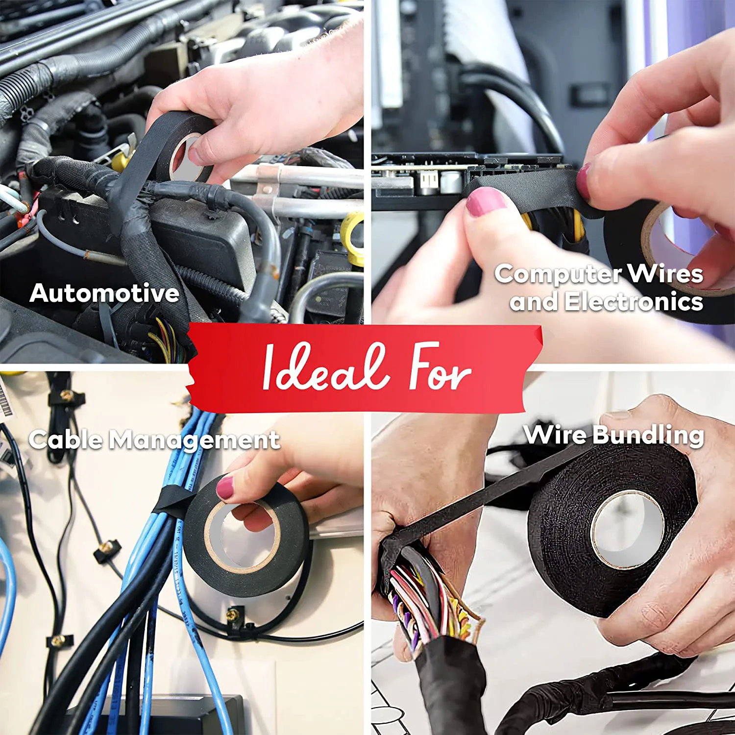 Waterproof Fire Retardant Wear Resisting Automotive Auto Car Electrical Fabric Wiring Fabric Cloth Wire Harness Tape