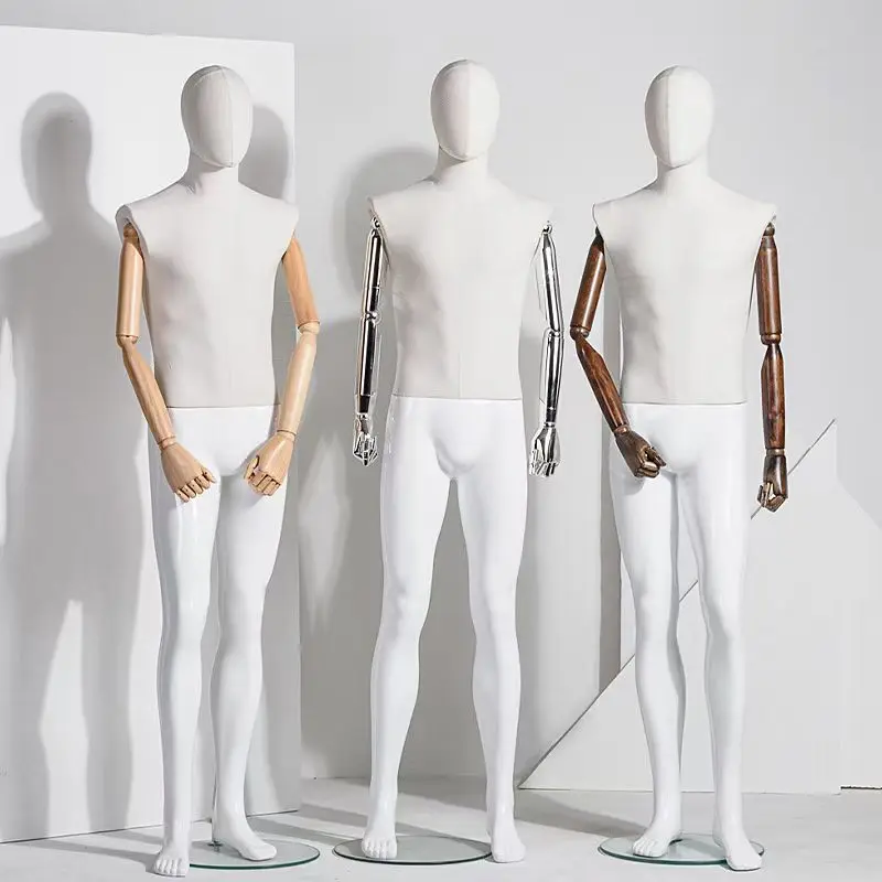 Casual Clothes Mannequin Jacket Mannequin With Wooden Adjustable Arms Plastic Male Plastic Mannequins For Sale