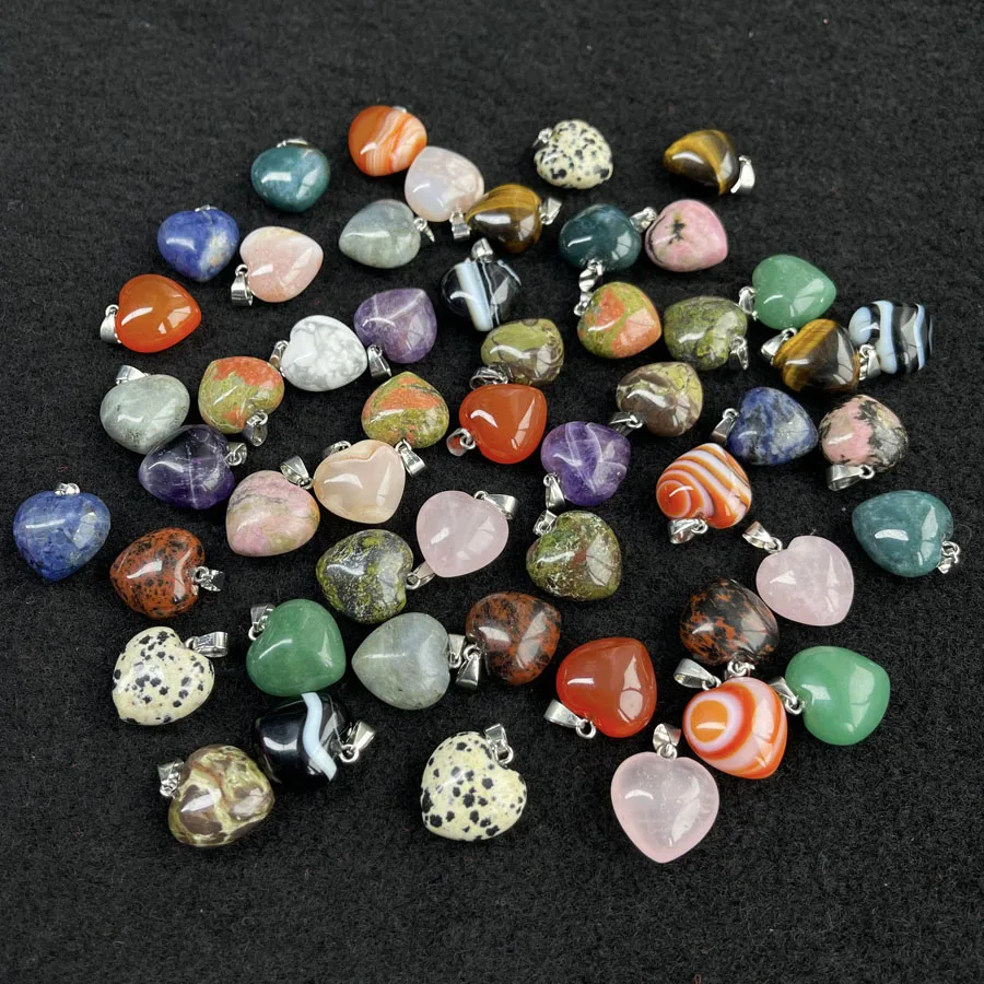 Оптовая продажа подвеска в виде полумесяца с кристаллами каменная форме сердца для изготовления ювелирных изделий