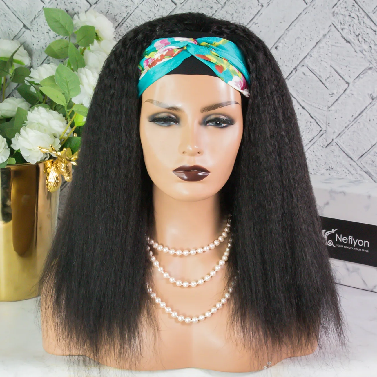 
Бесплатная доставка, Лидер продаж, нескользящая повязка на голову, парик, повязка на голову, парики из человеческих волос для черных женщин 