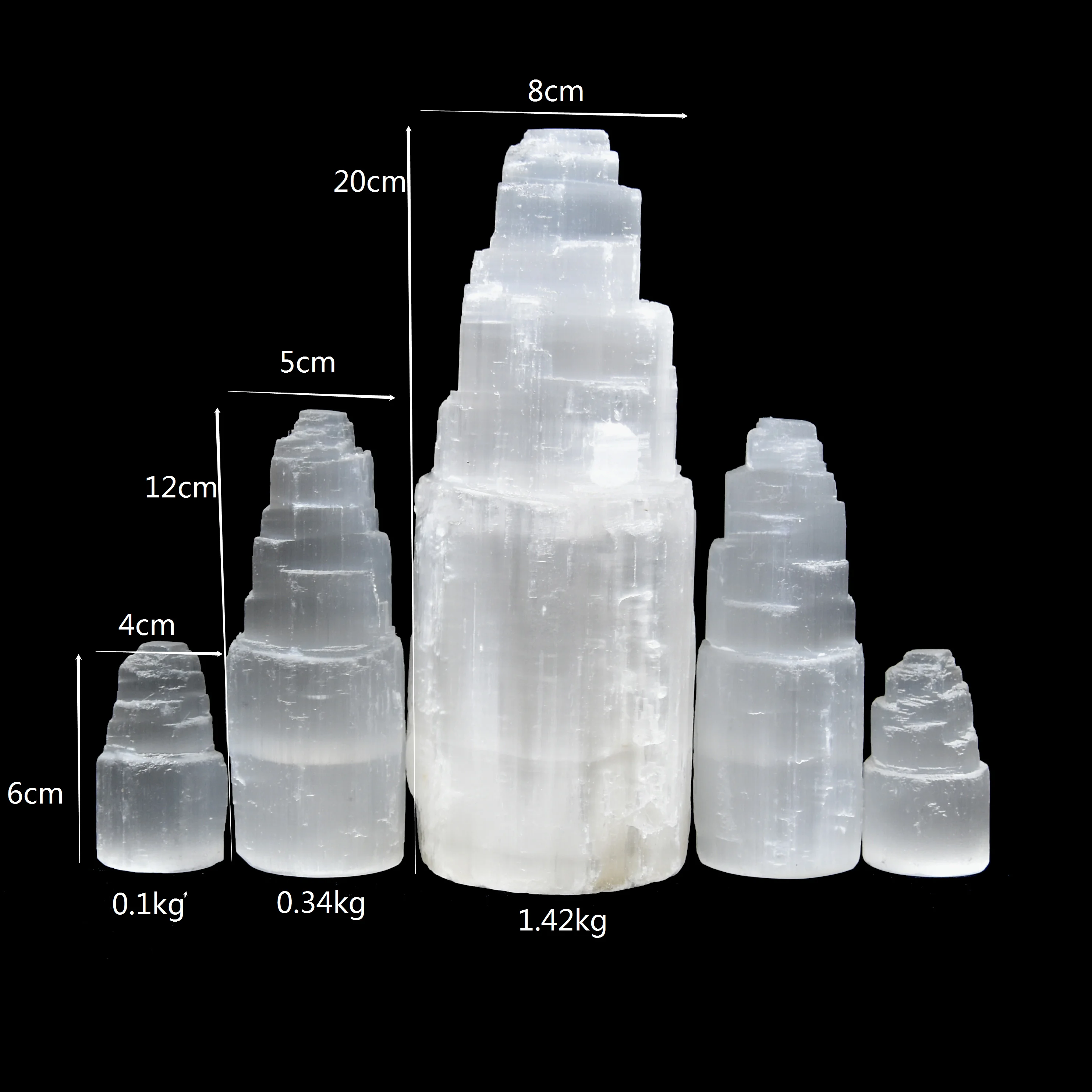 Best Selling High Quality Feng Shui Craft Crystals Healing Selenite Tower Lamps For Home Decoration Or Gifts