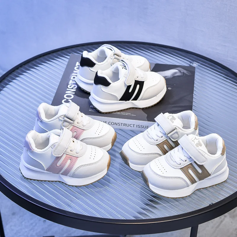 2024 New Fashion Kid Sneaker Spring and Autumn Soft Rubber Sole Sport Children Shoes Pu Mesh High Quality