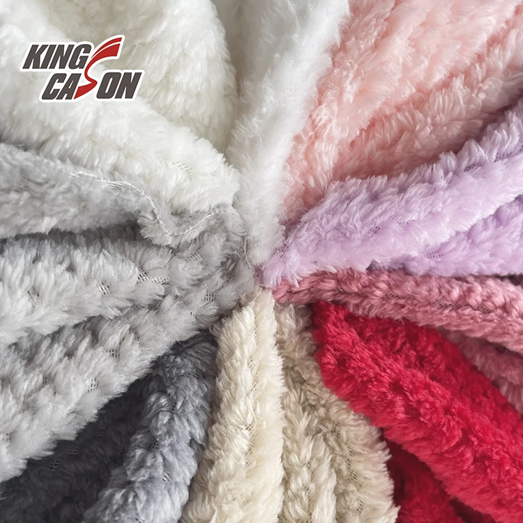 KINGCASON оптовая продажа 100% полиэстер приятная на ощупь Двусторонняя ананасовая сетка фланелевая флисовая ткань для электрического одеяла