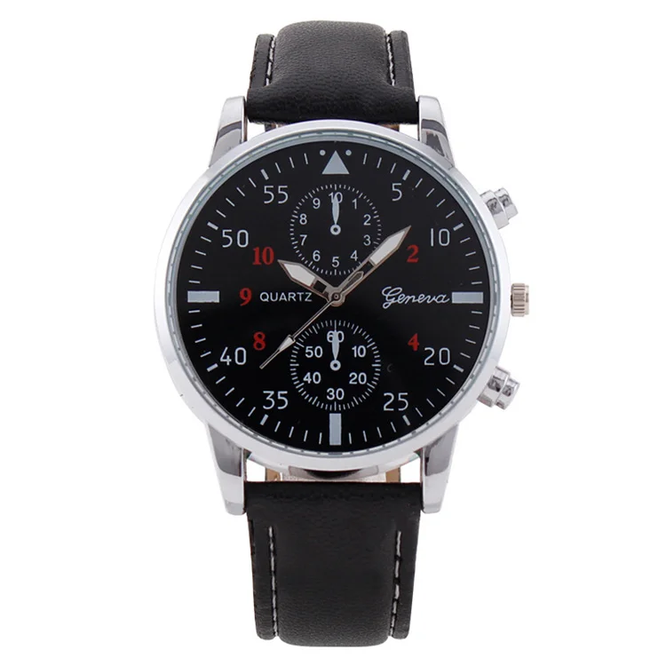 Лидер продаж, простые мужские часы, модные мужские кварцевые часы с кожаным ремешком, оптовая продажа от производителя