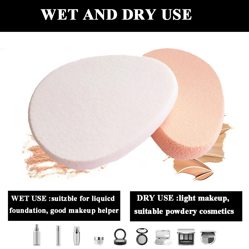 Hot Selling High Quality Latex Edge Grinding Loose Foundation Wet And Dry Soft Makeup Puffs Sponge Cosmetic Powder Puff