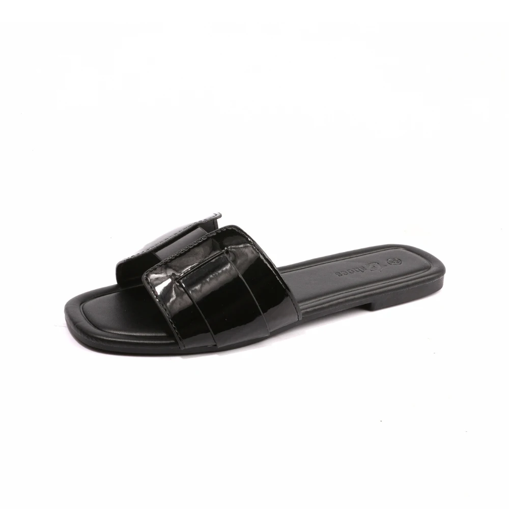 Customizable 2025 Fashion Waterproof Home Slippers Summer Square Toe Flat Sandals English Style Open Toe Beach Shoes