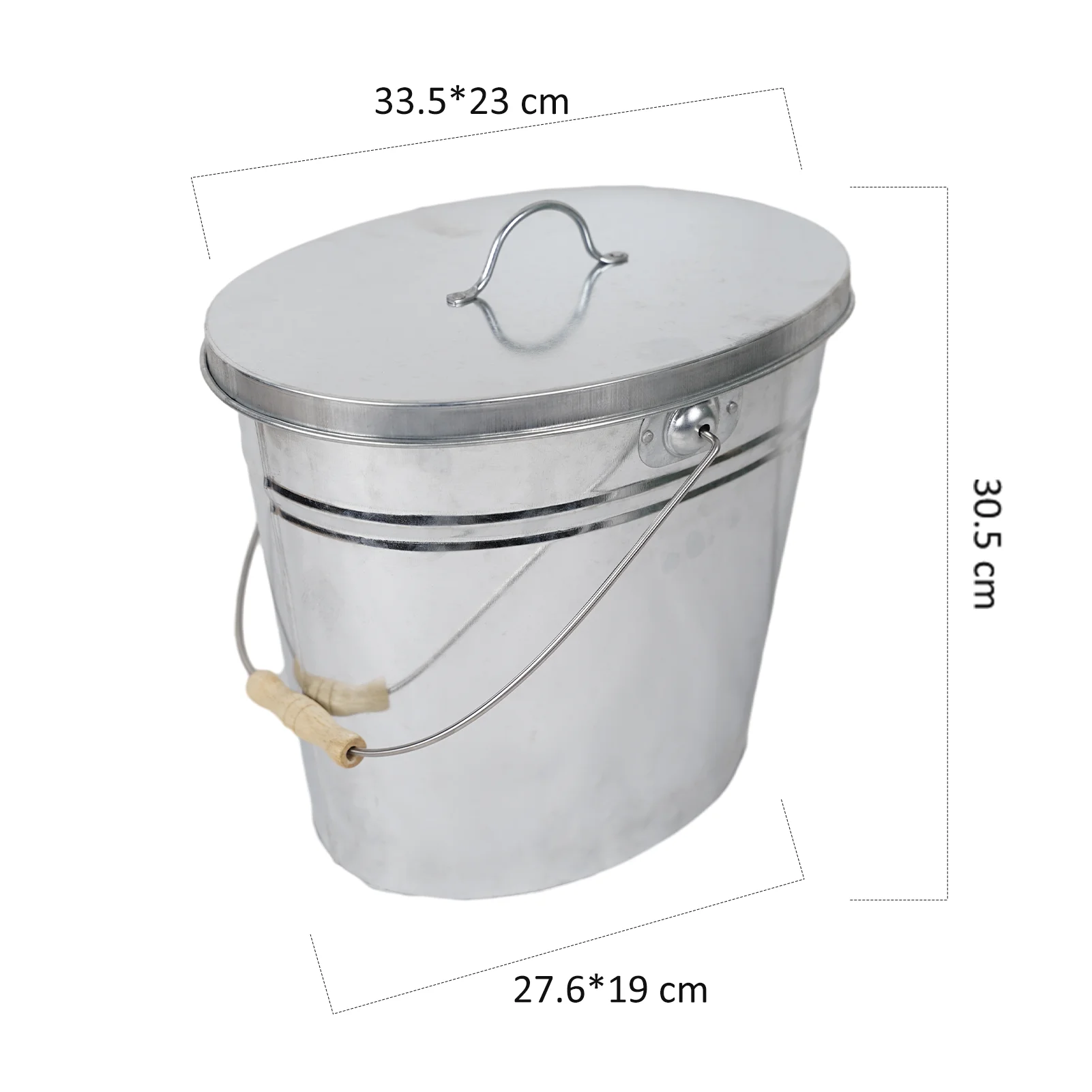 15L galvanized ash bucket Fireplace buckets Oval shape