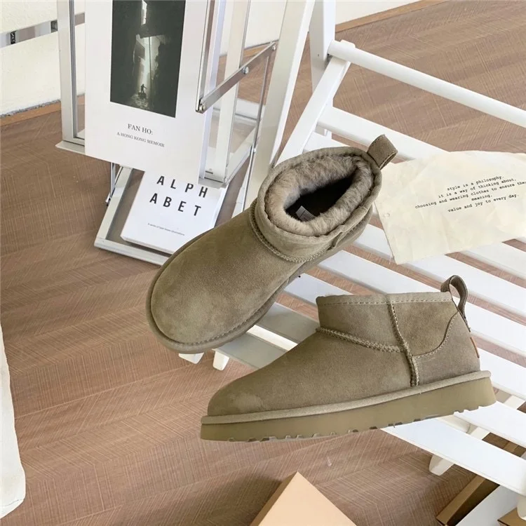 2021 New Winter Snow Boots Anti-Slip Fur Plus Shoes To Keep Warm Winter Large Size Short-Tube Women Fur Snow Boots