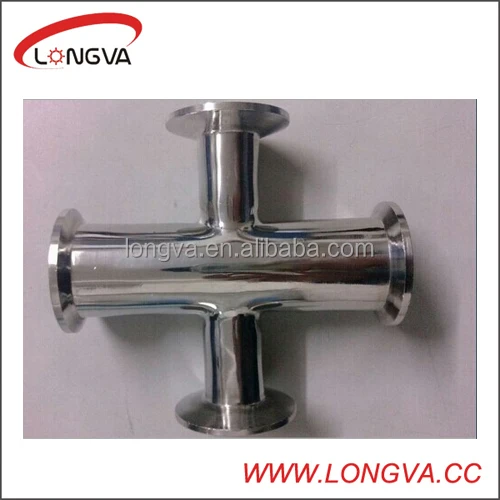 Manufacturing Sanitary Stainless Steel 304 316L Cross Welding Pipe Fitting Cross fitting