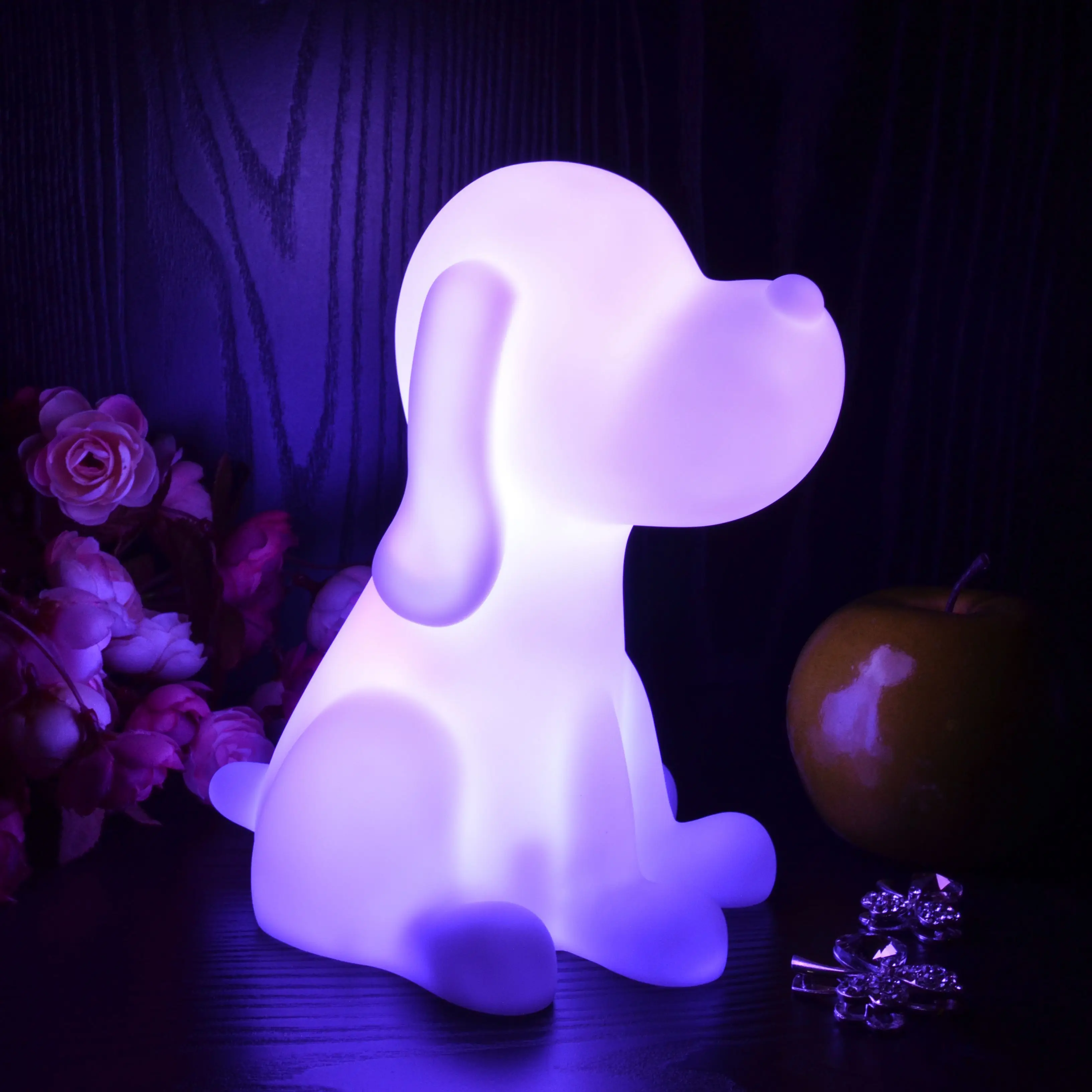 New style BSCI Bedroom Creative Small LED 3D Cartoon Kids USB Dog Bedside Night Light